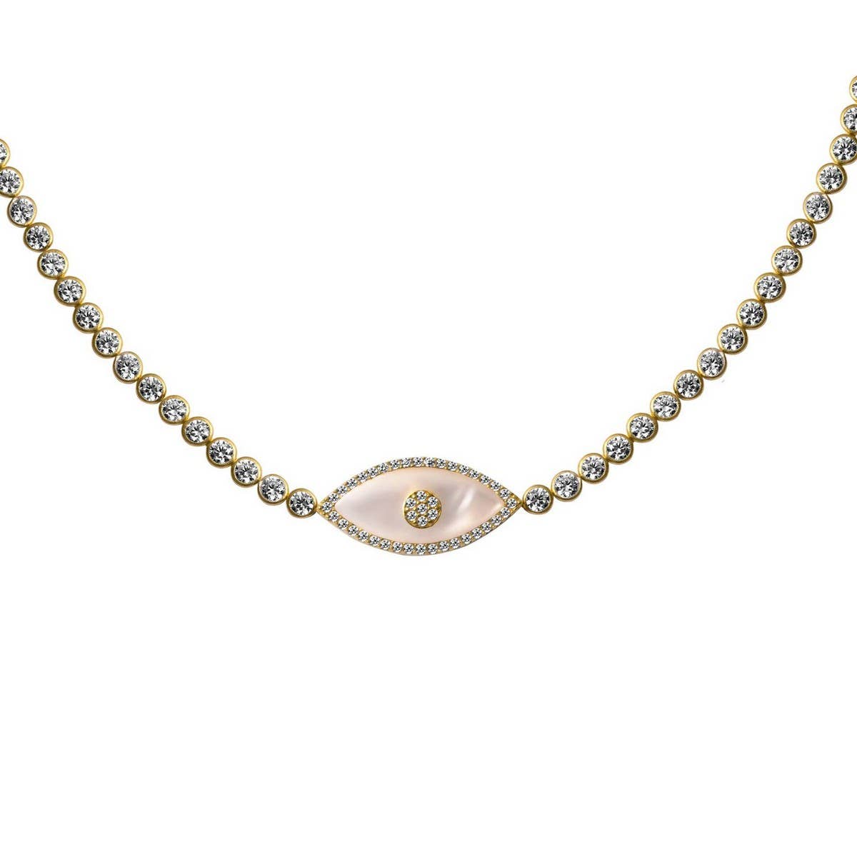 FASHIONABLE DEVIL'S EYE ZIRCON CLAVICLE NECKLACE