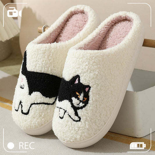 CUTE CARTOON KITTEN WINTER WARM COTTON SLIPPERS