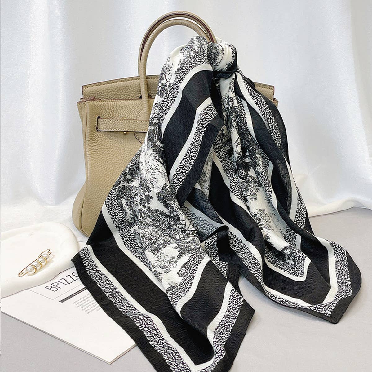 Ink Art Velvet Scarf ? Winter Square Shawl 90cm