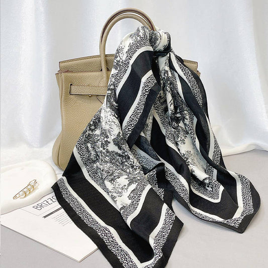 Ink Art Velvet Scarf ? Winter Square Shawl 90cm