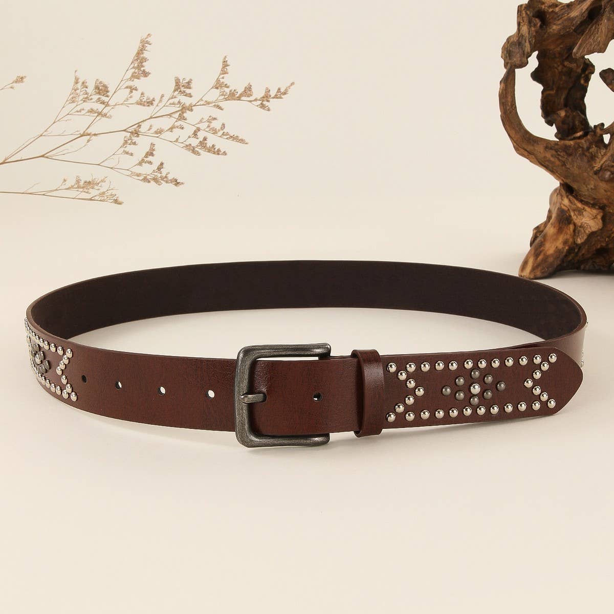 Retro Punk Studded Belt Western Cowboy Style_CWABE1225