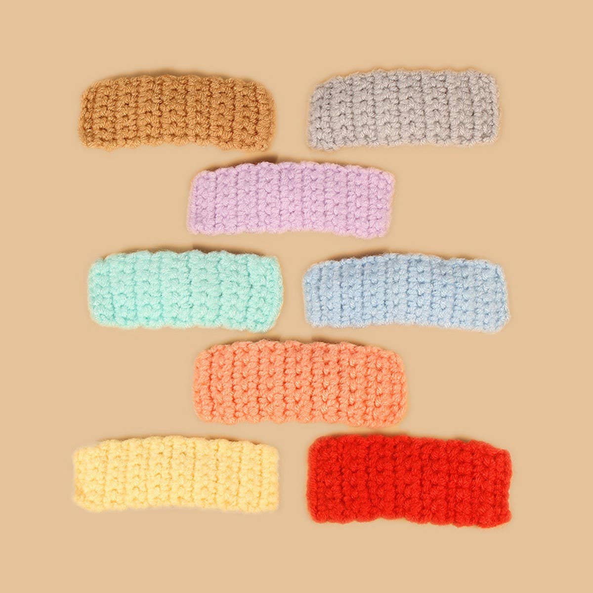 Rectangular Hair Clip, Handmade Crochet Yarn Pin_CWASC0836