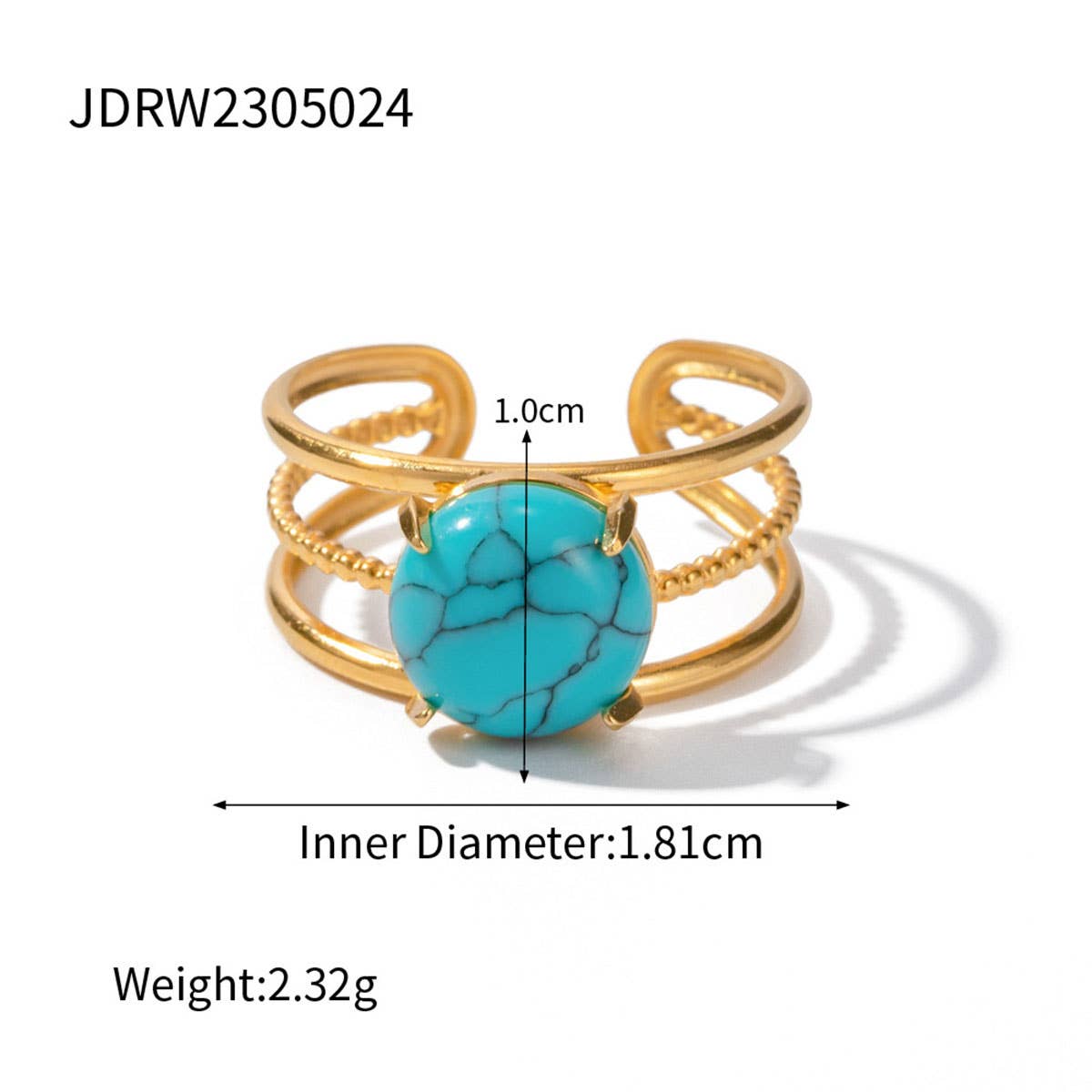 STAINLESS STEEL NATURAL STONE RINGS_TURQUOISE_CWAJE0615