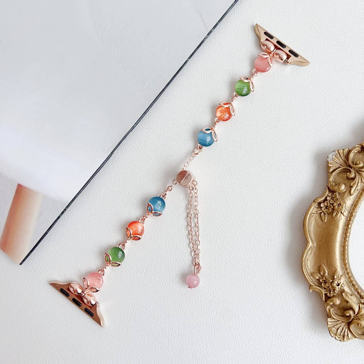 APPLE WATCH 9 CAT'S EYE METAL BRACELET STRAP_CWWW0064