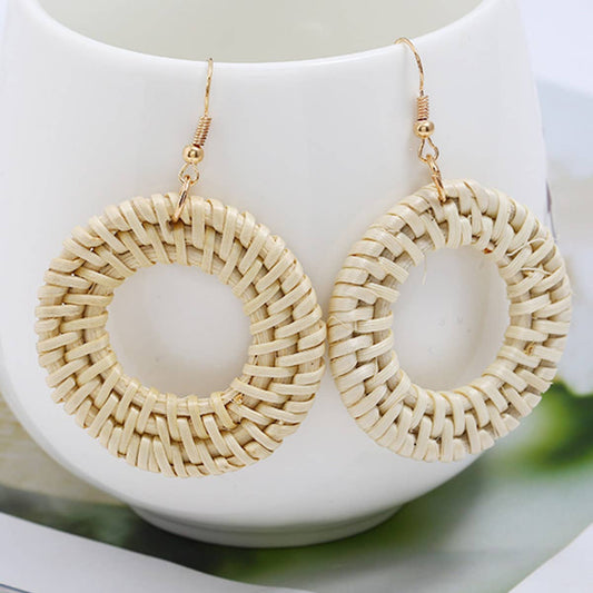 BRAIDED ROUND DROP EARRINGS_CWAJE0443