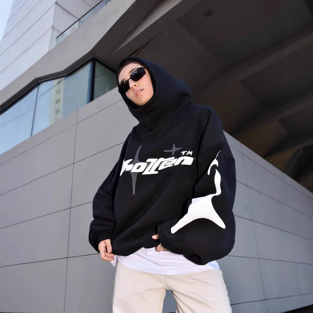 Hip-hop Y2K lettered loose hoodie