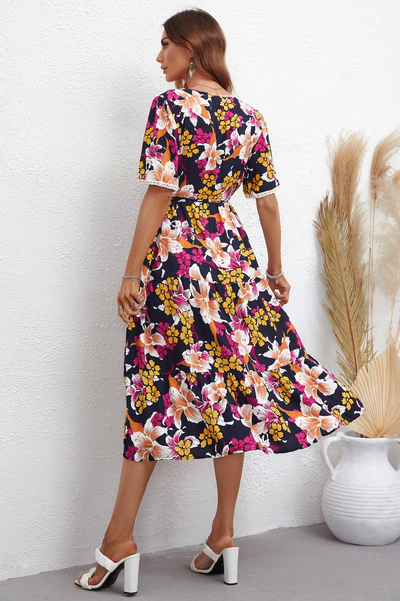 FASHION PRINT SMALL FRESH SHORT-SLEEVED DRESS