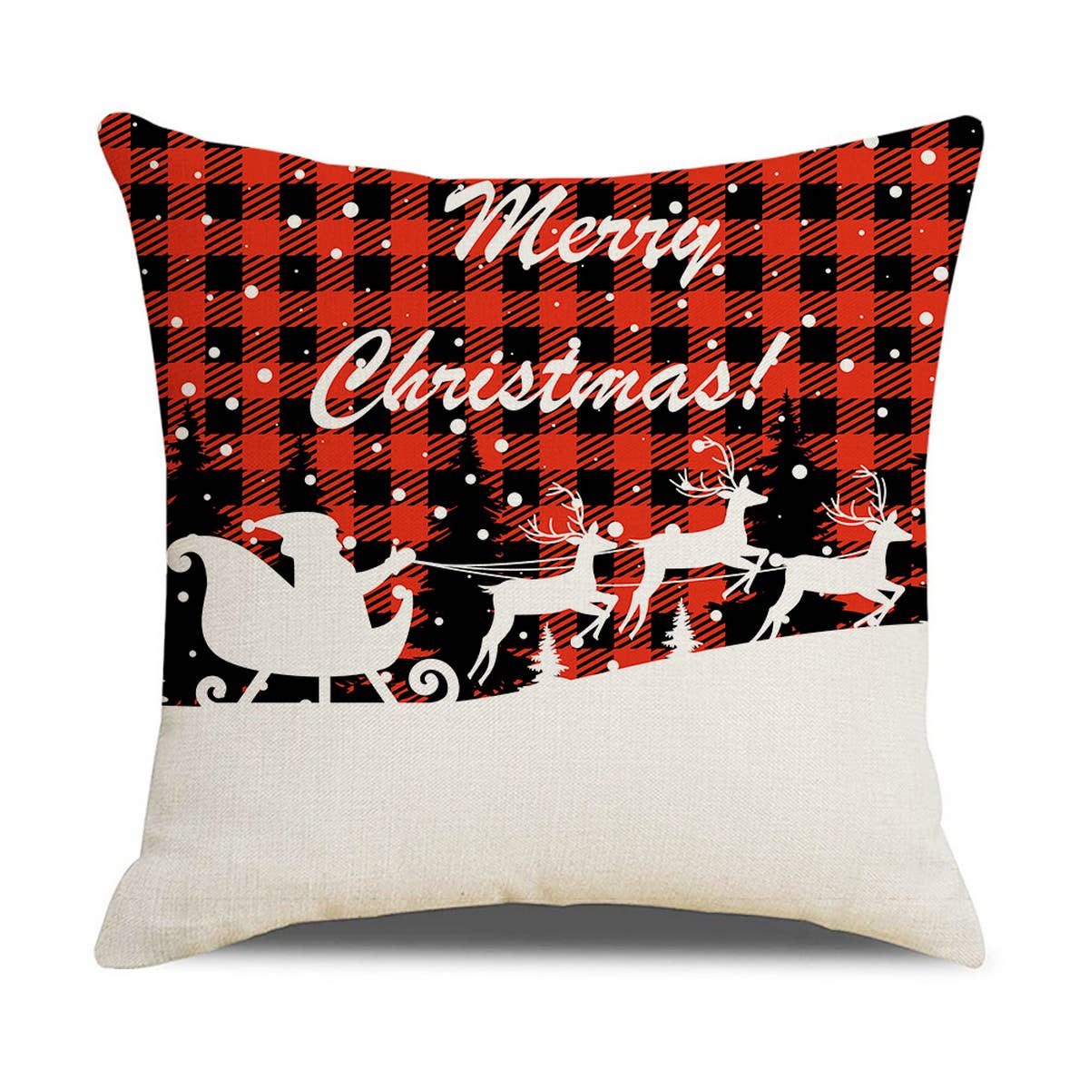 CHRISTMAS PLAID SNOWFLAKE PILLOWCASE