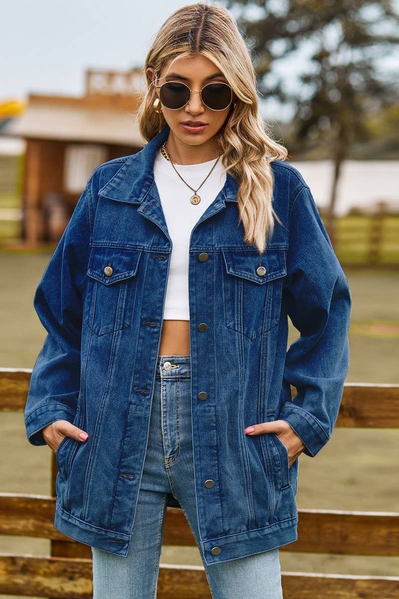 CWJJ00096_RETRO LOOSE CASUAL DENIM JACKET TOP