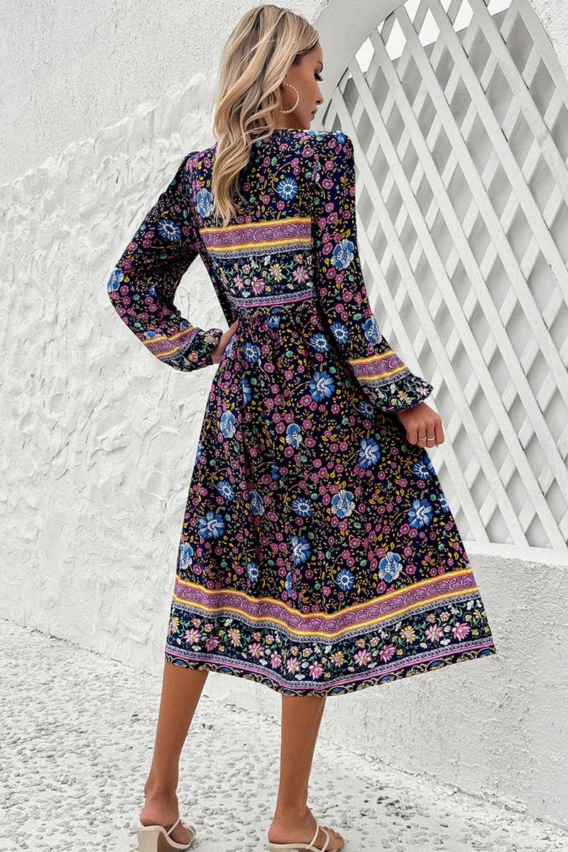 CWDMD4633_SPRING AND SUMMER LEISURE RESORT PRINT DRESS