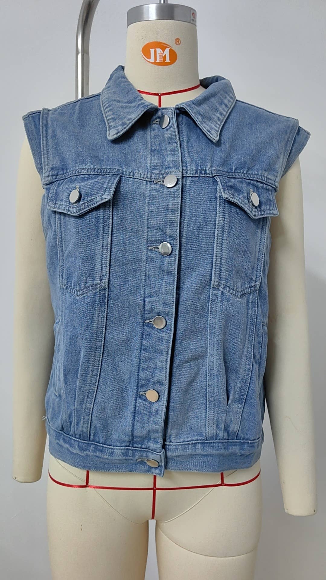 WASHED COWBOY VEST WITH WAISTCOAT