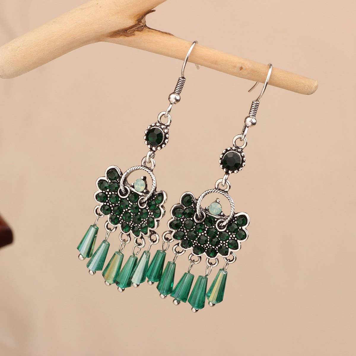 HIGH-END ALL-MATCH CRYSTAL TASSEL RETRO EARRINGS