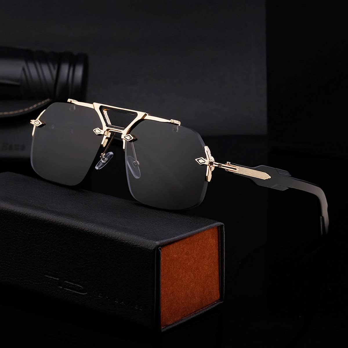 STEAMPUNK SQUARE FRAME SUNGLASSES_CWASG0729