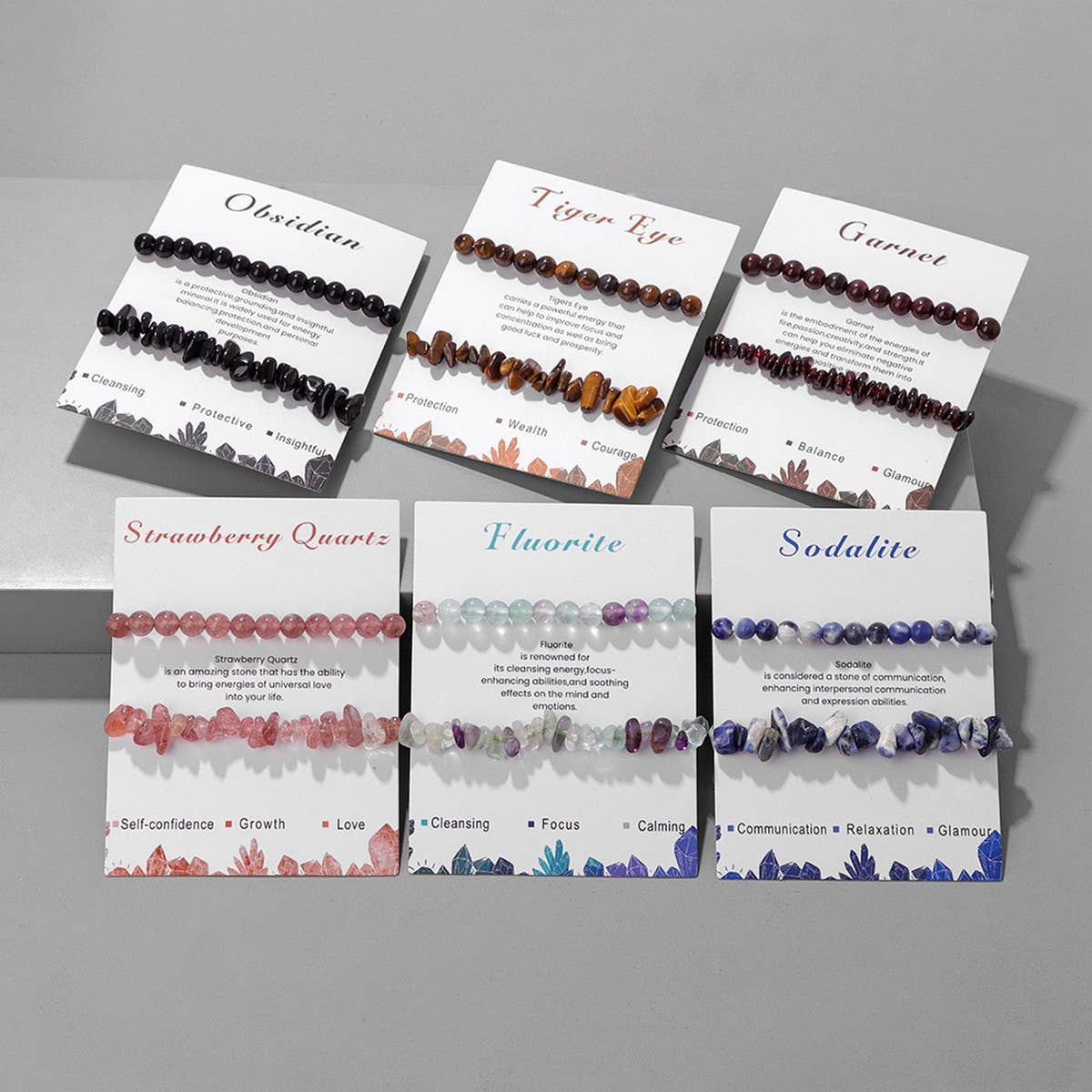 CWAJE4220_IRREGULAR GRAVEL BEADS 2-PIECE BEADED BRACELET