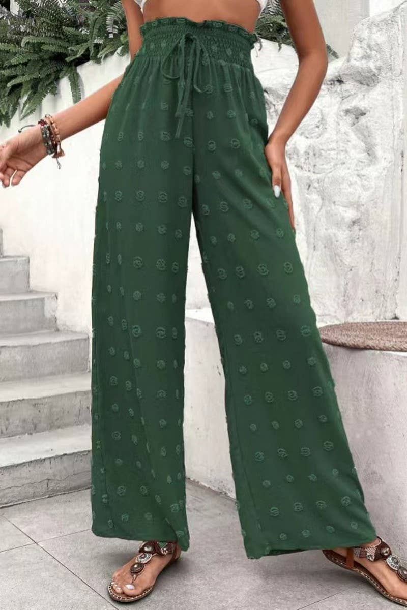 CWBLP1977_HIGH WAIST JACQUARD WIDE LEG LOUNGE PANTS
