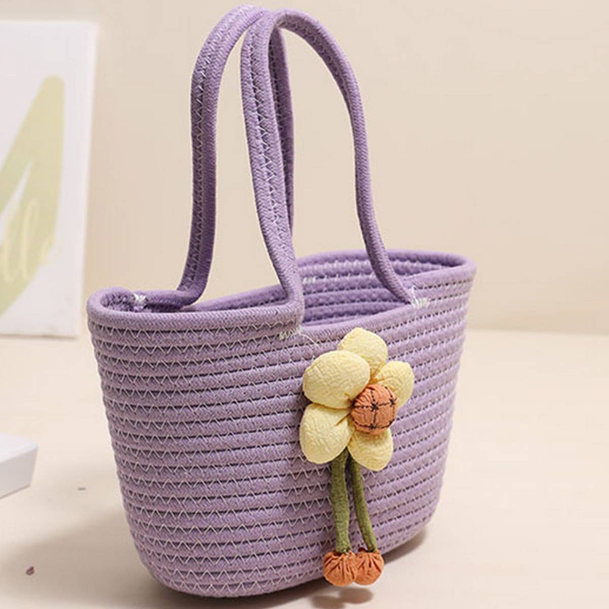 CASUAL FLOWER PORTABLE STRAW BAG_CWAB1870