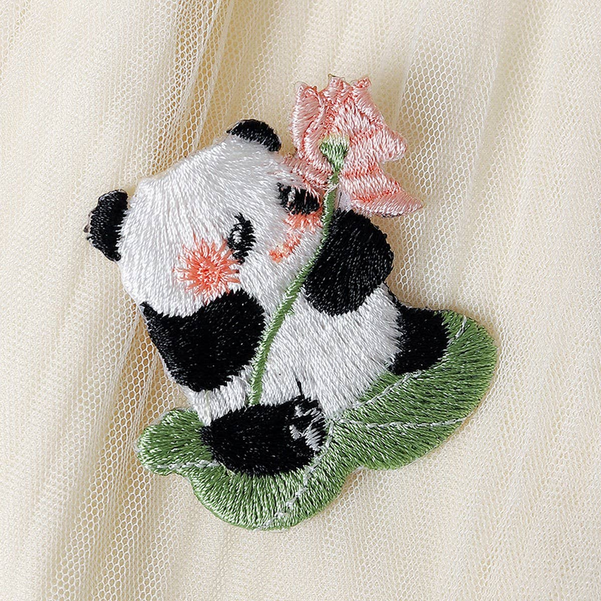 Bamboo & Panda Embroidered Patch for Stain Repair_CWMM5925