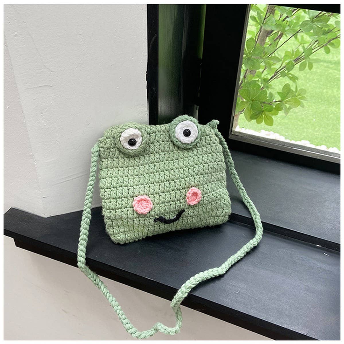 CUTE BIG-EYED CARTOON FROG CROCHET BAG_CWAB2413