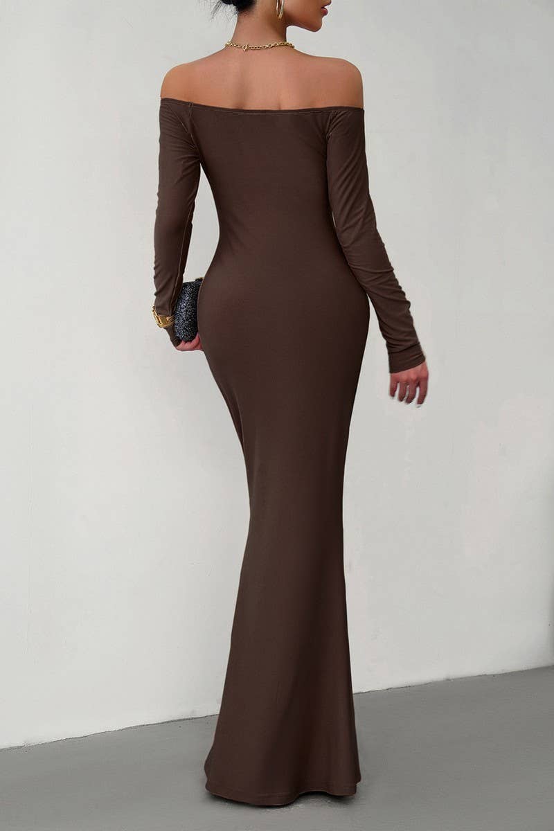 CWDMD0747_OFF SHOULDER LONG SLEEVE EVENING DRESS