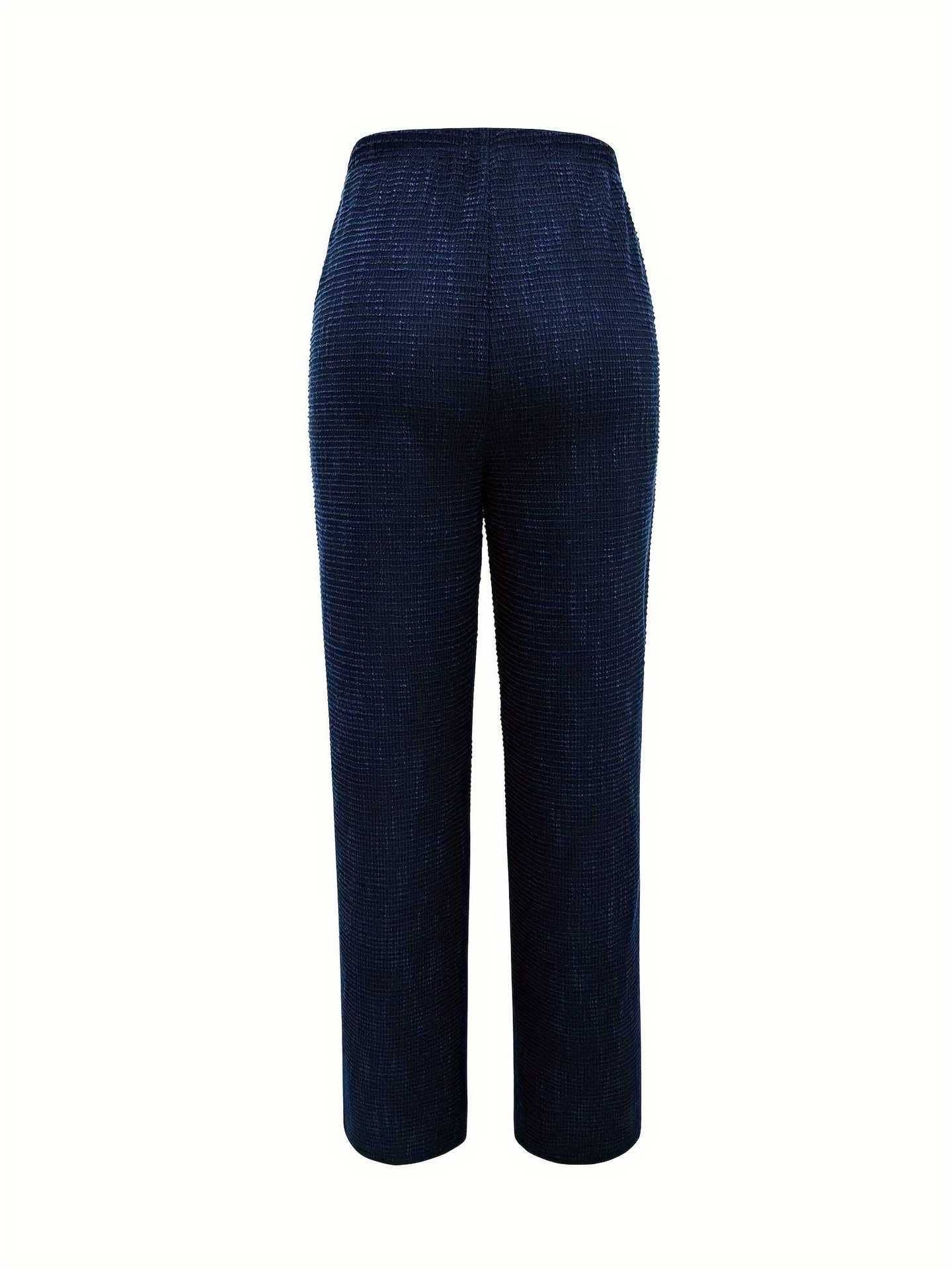 HIGH-WAISTED DOUBLE-BREASTED STRAIGHT-LEG PANTS