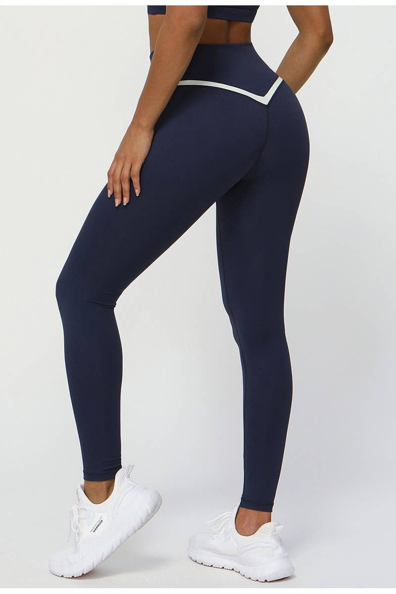 CWBLP1231_CONTRAST COLOR V WAIST TIGHT SPORTS 90% PANTS