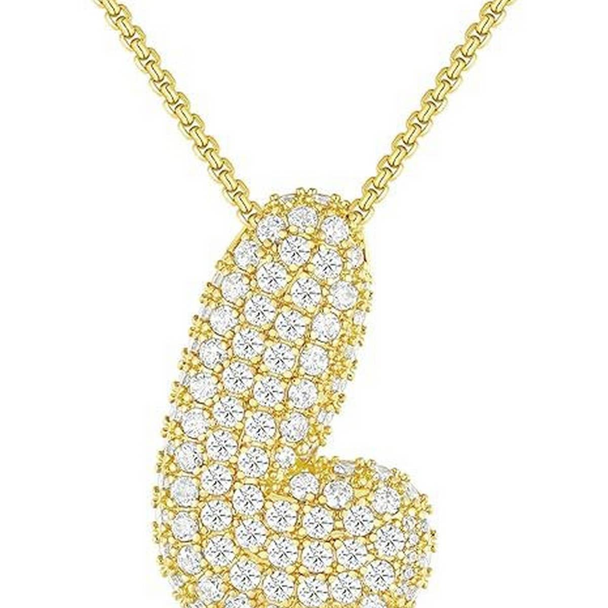 26 Letters Necklace - Copper Zirconia Pendant_CWMM5864