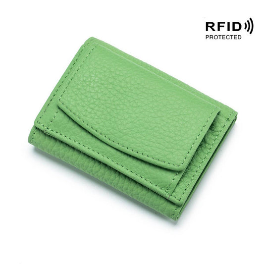 SHORT RFID COIN POCKET WALLET MINI LEATHER WALLET_CWAB3700
