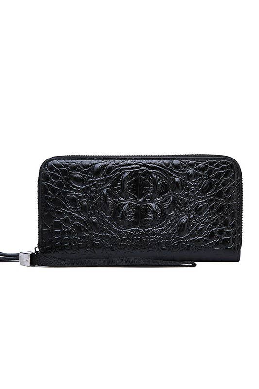 TEXTURE CROCODILE PATTERN LONG WALLET_CUAB0064