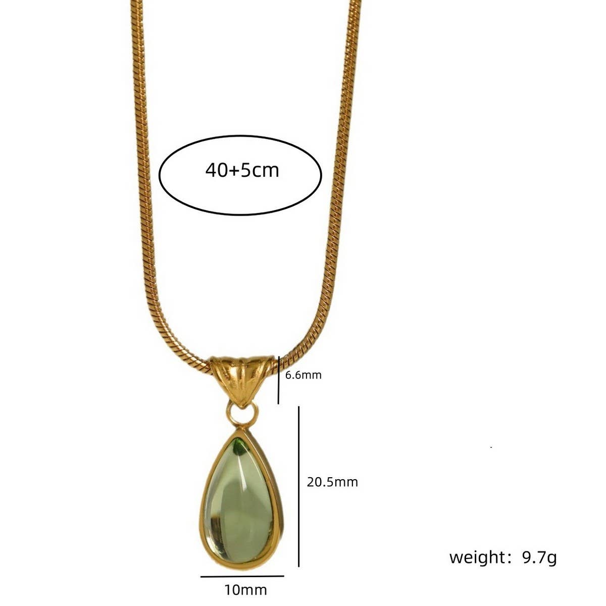 Fashionable water drop blue ocean necklace