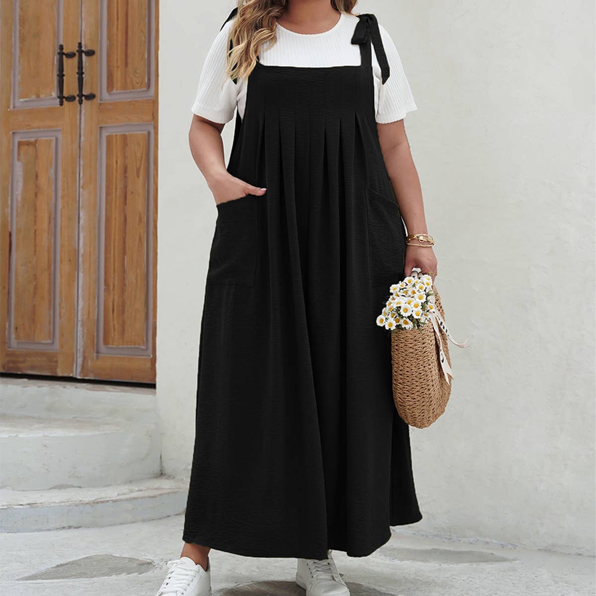 Women??¢s Plus Size Solid Tank Romper Dress_CWDMD5957