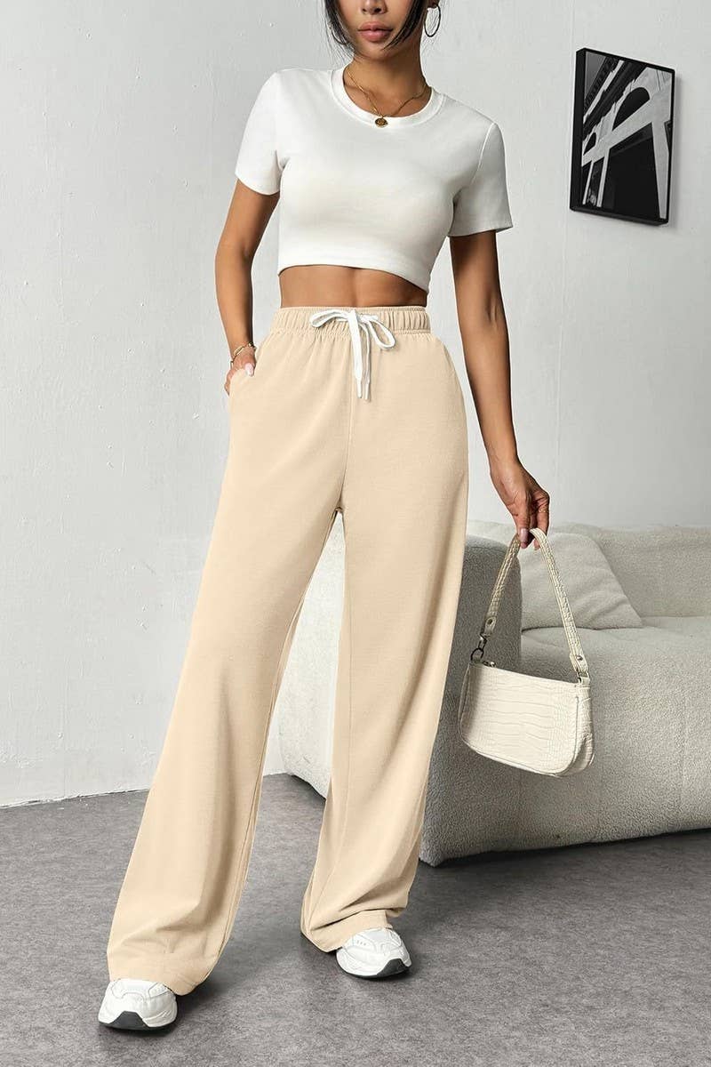 CWBLP01040_HIGH WAIST WIDE LEG DRAWSTRING SWEATPANTS