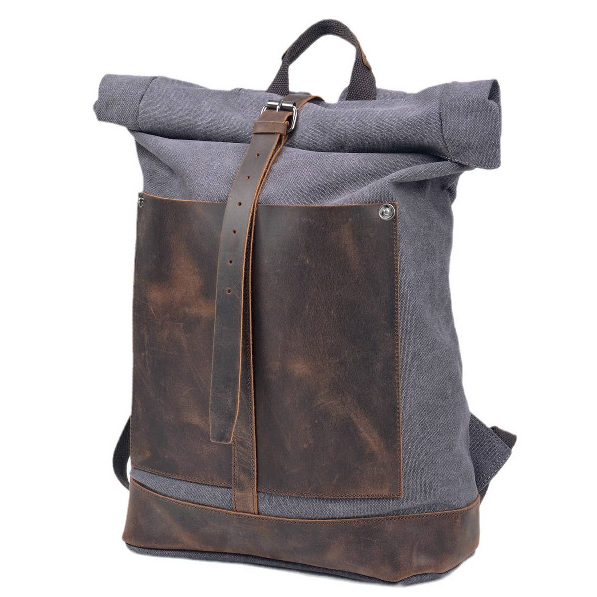 Vintage Waxed Canvas Roll Top Backpack_CWAB5547