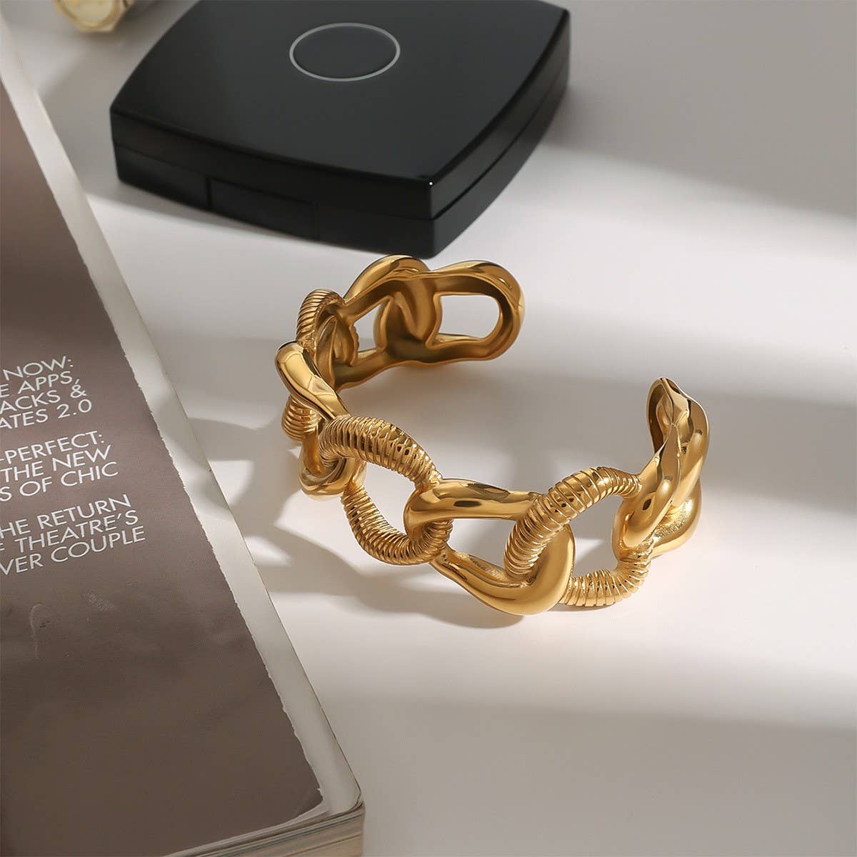 Irregular Chain 18K Gold Stainless Steel Bracelet