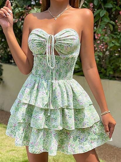 PRINTED CROSS HALTER WAIST SEXY SHORT DRESS