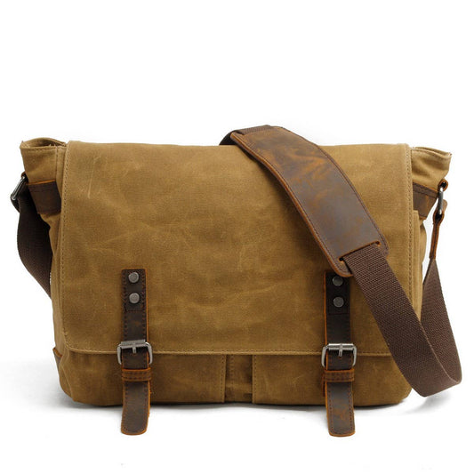 Men's Vintage Canvas Messenger Laptop Bag_CWAB5556