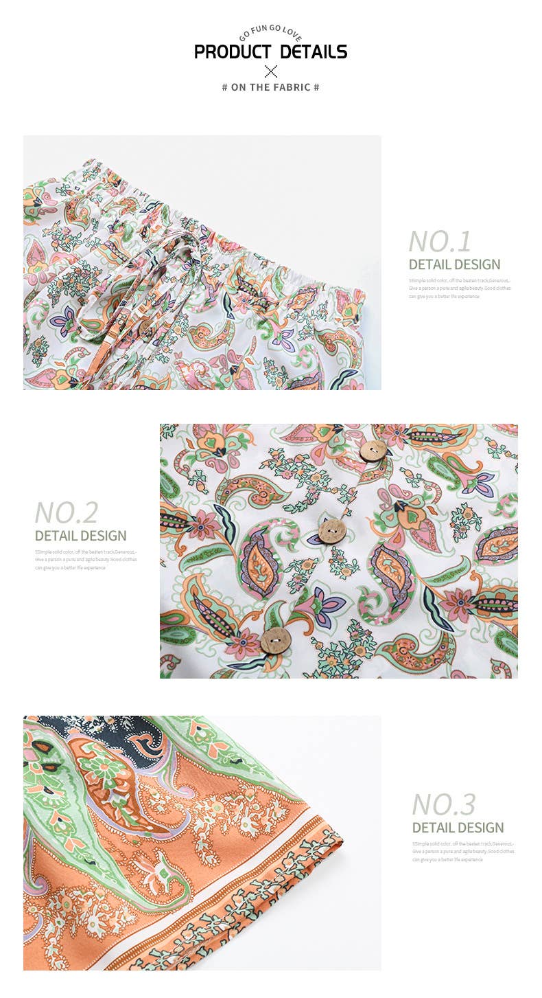 SPLIT LACE-UP BOHEMIAN FLORAL SKIRT