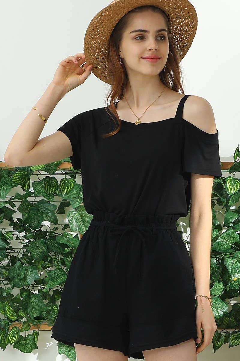 CWBSP153_HIGH WAIST VINTAGE COTTON PANTS WITH RAW CUT