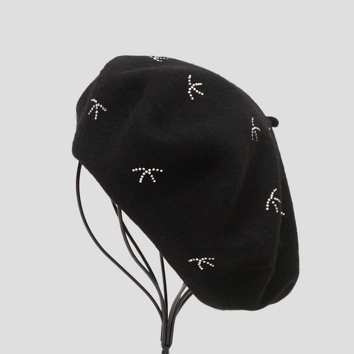 AUTUMN AND WINTER FASHION BOW HOT DIAMOND HAT_CWAH1933