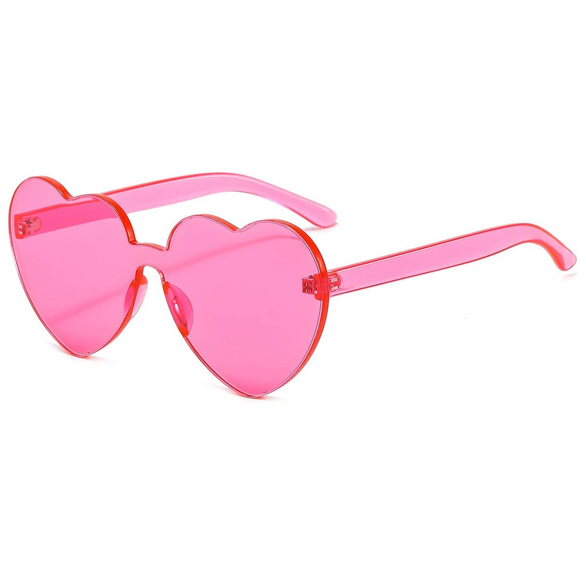 Frameless Heart Jelly Color Thick Sunglasses
