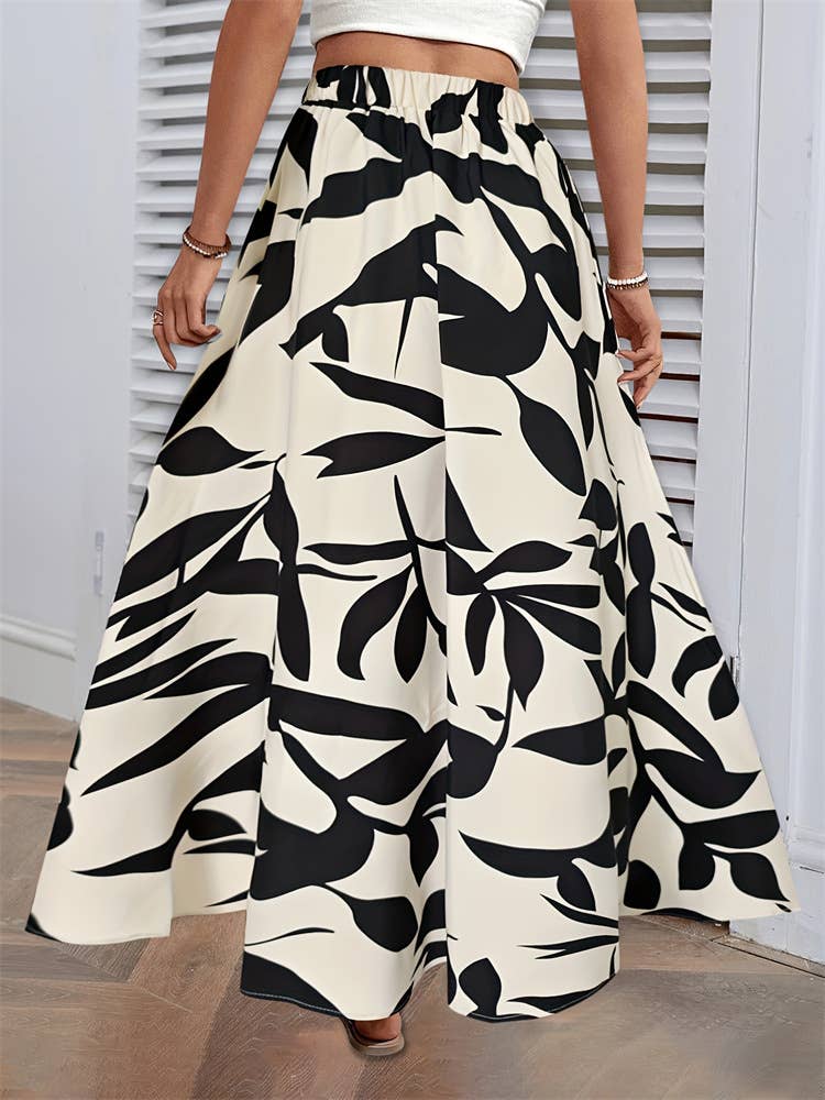 High quality commuter sag long pleated skirt