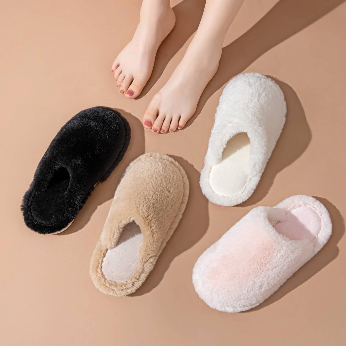 SOLID COLOR HOME CLOSED TOE COTTON SLIPPERS_CWSHS0838