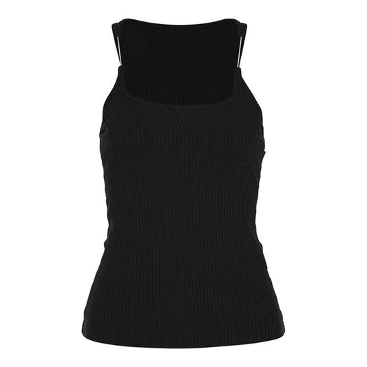 Slim fit solid color street style tank top
