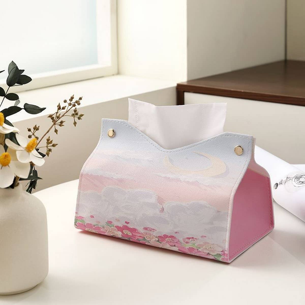 LIGHT LUXURY FOLDING OIL PAINTING STYLE TISSUE BOX