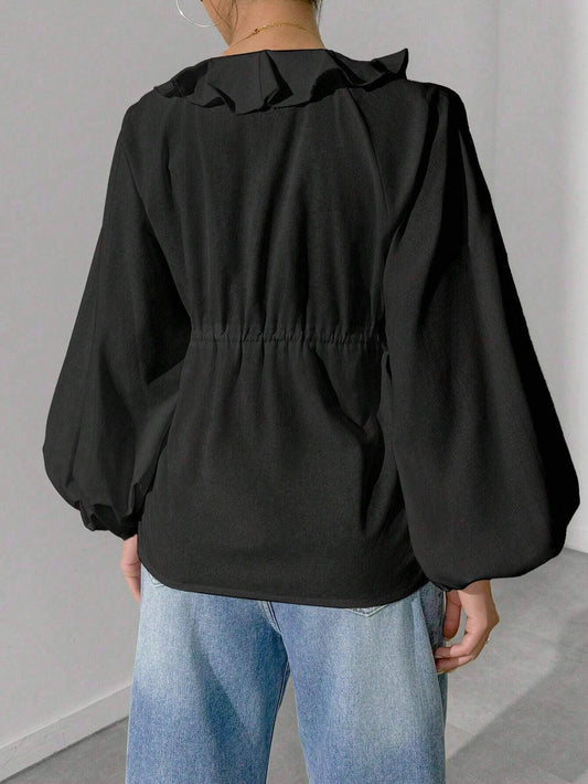 SIMPLE INTELLECTUAL STYLE BAT SLEEVE CARDIGAN