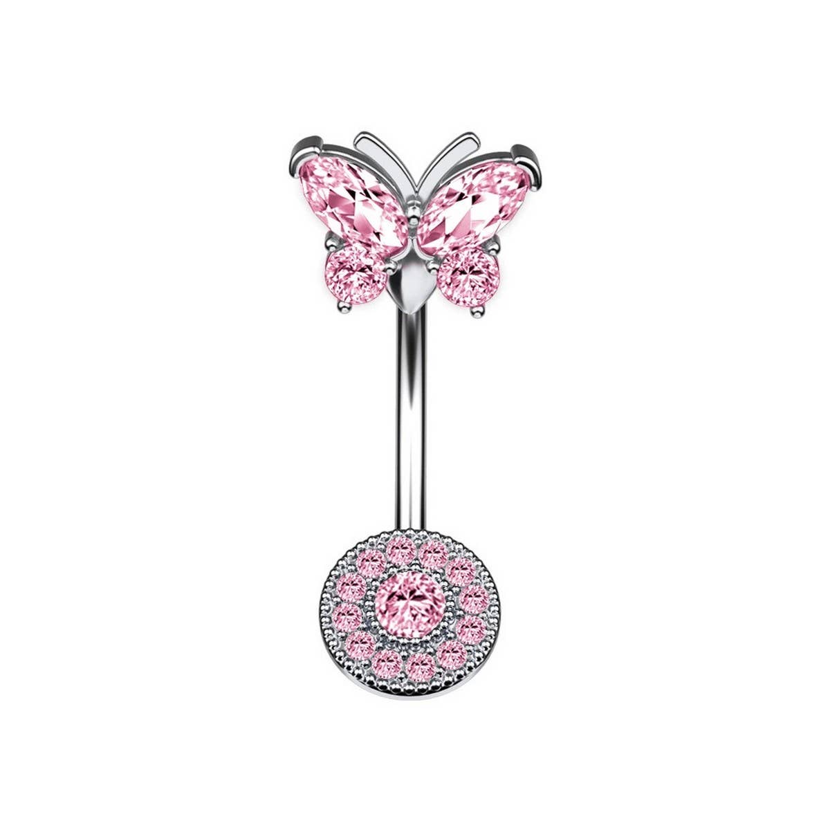 Copper CZ Butterfly Belly Ring Piercing