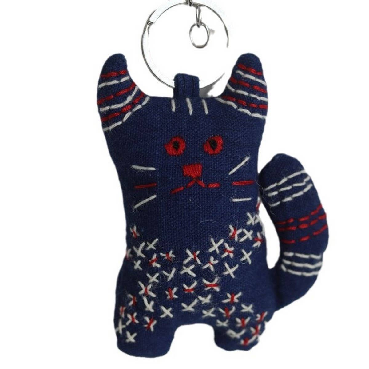 Hand-Embroidered Starry Cat Plush Charm