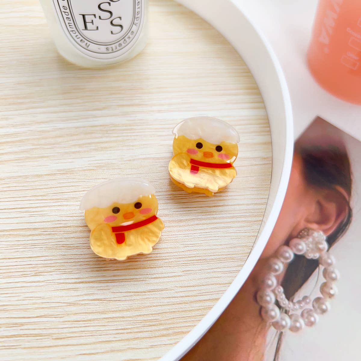 Q-version acrylic animal children's hair clips