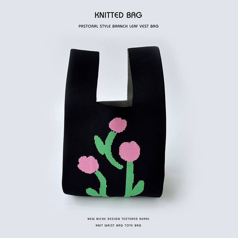 Flower series versatile knitted bag