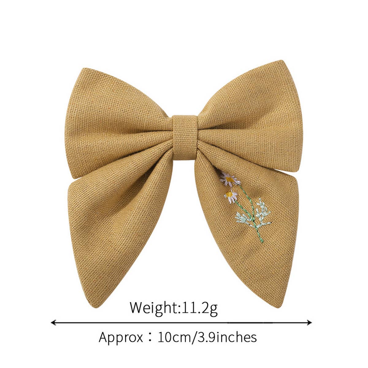 CHILDREN'S EMBROIDERED FLORAL BOW HAIRPIN