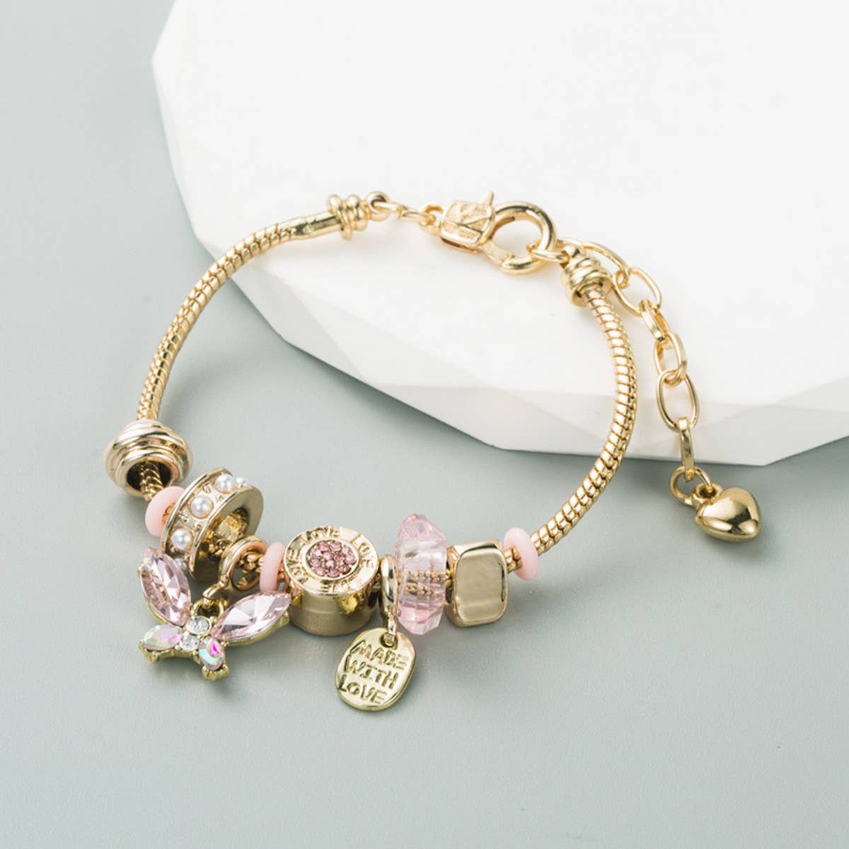Trendy DIY Butterfly Crystal Alloy Bracelet